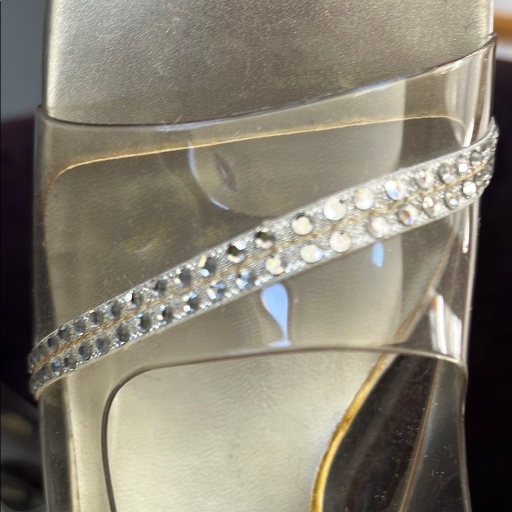 Mootsies Tootsies Silver and Lucite Women's Shoes Size 6 - Picture 4 of 4